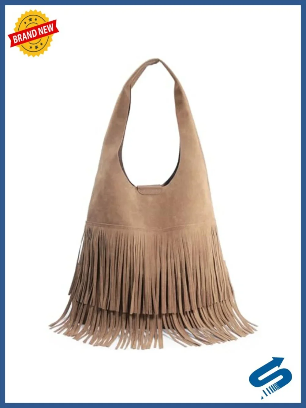 Tassel Faux Suede Hobo Bag Fringe Shoulder Handbag